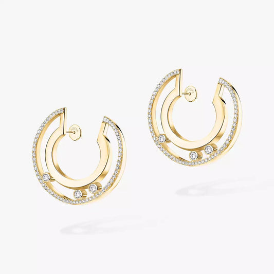[Glow Jewelry]Move Romane Small Diamond Hoop Earrings