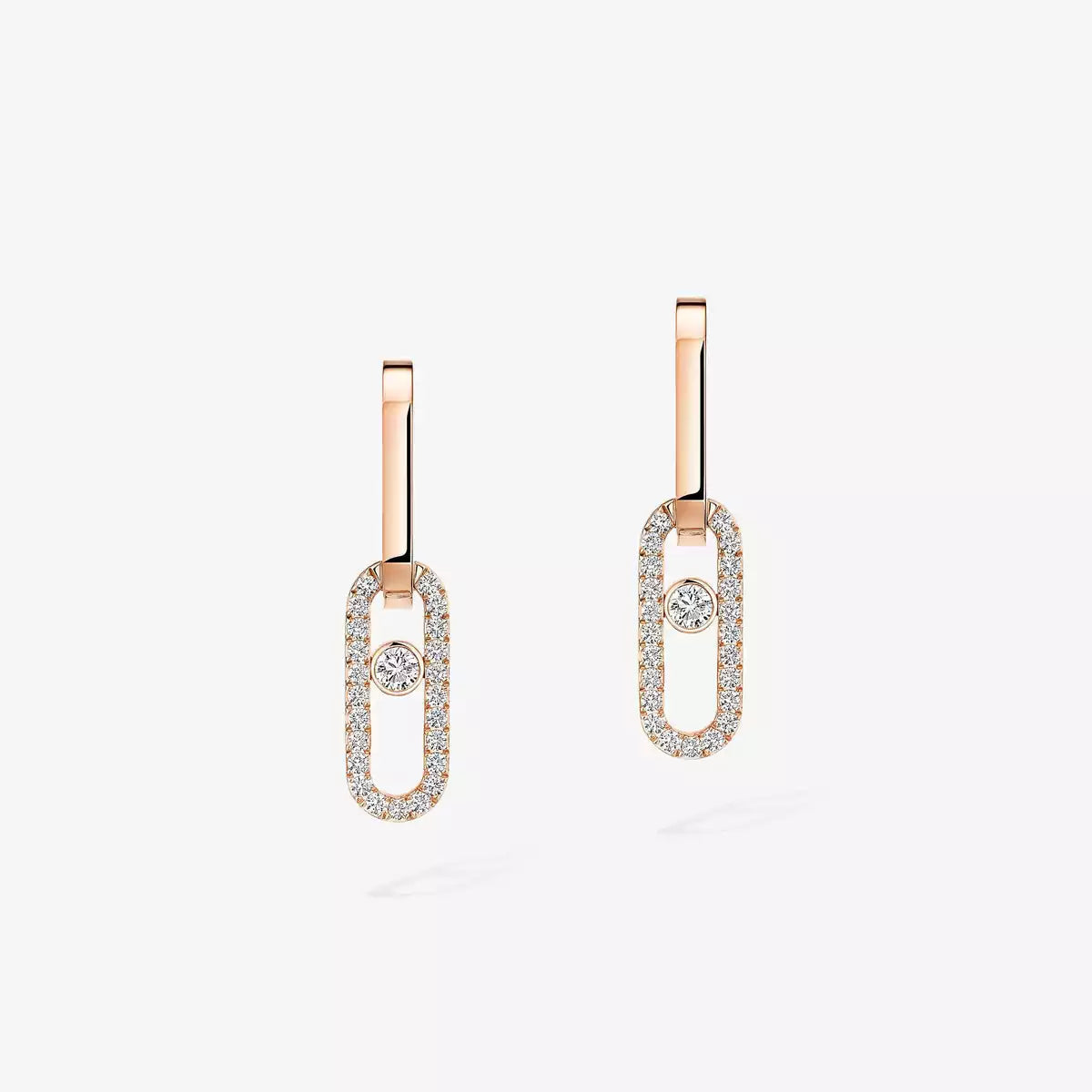 [Glow Jewelry]Move Link Diamond Earrings