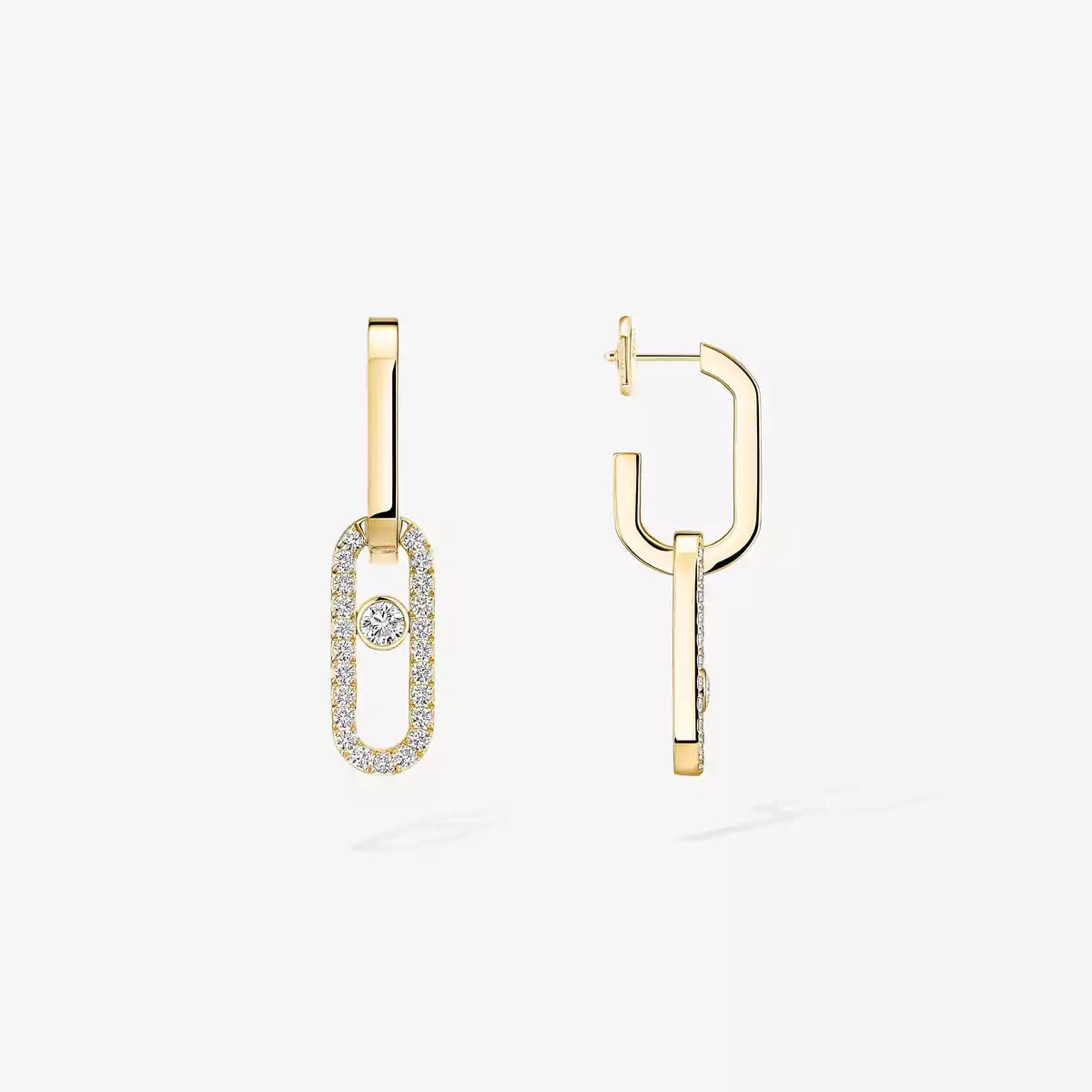 [Glow Jewelry]Move Link Diamond Earrings