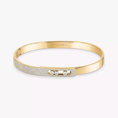 [Glow Jewelry]Move Noa Rose Gold Pavé Diamond Bangle Bracelet