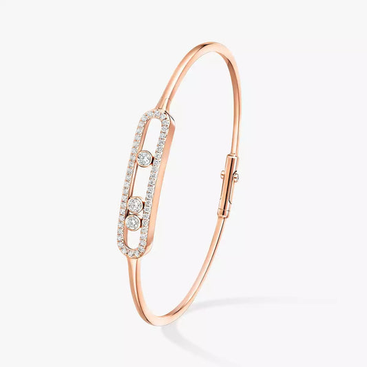[Glow Jewelry]Move Pavé Diamond Bangle Bracelet M