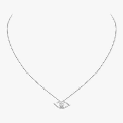 [Glow Jewelry]Pave_ Diamond Necklace Lucky Eye