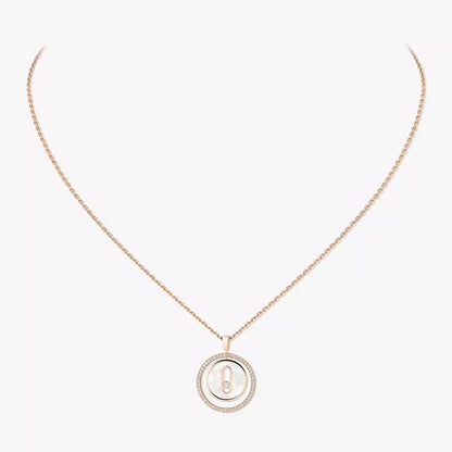 [Glow Jewelry]Lucky Move Diamond Necklace in Rose Gold and White Mother-of-Pearl