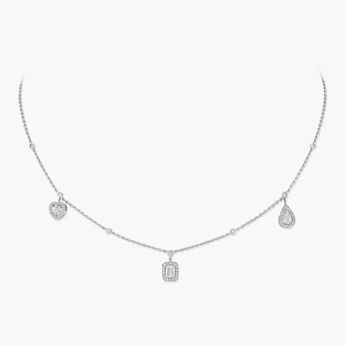 [Glow Jewelry]My Twin Diamond Necklace in Silver