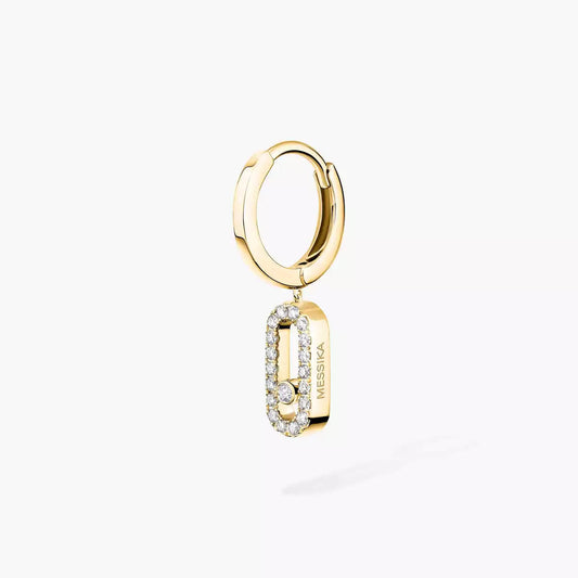[Glow Jewelry]Move Uno Single Diamond Hoop Earring