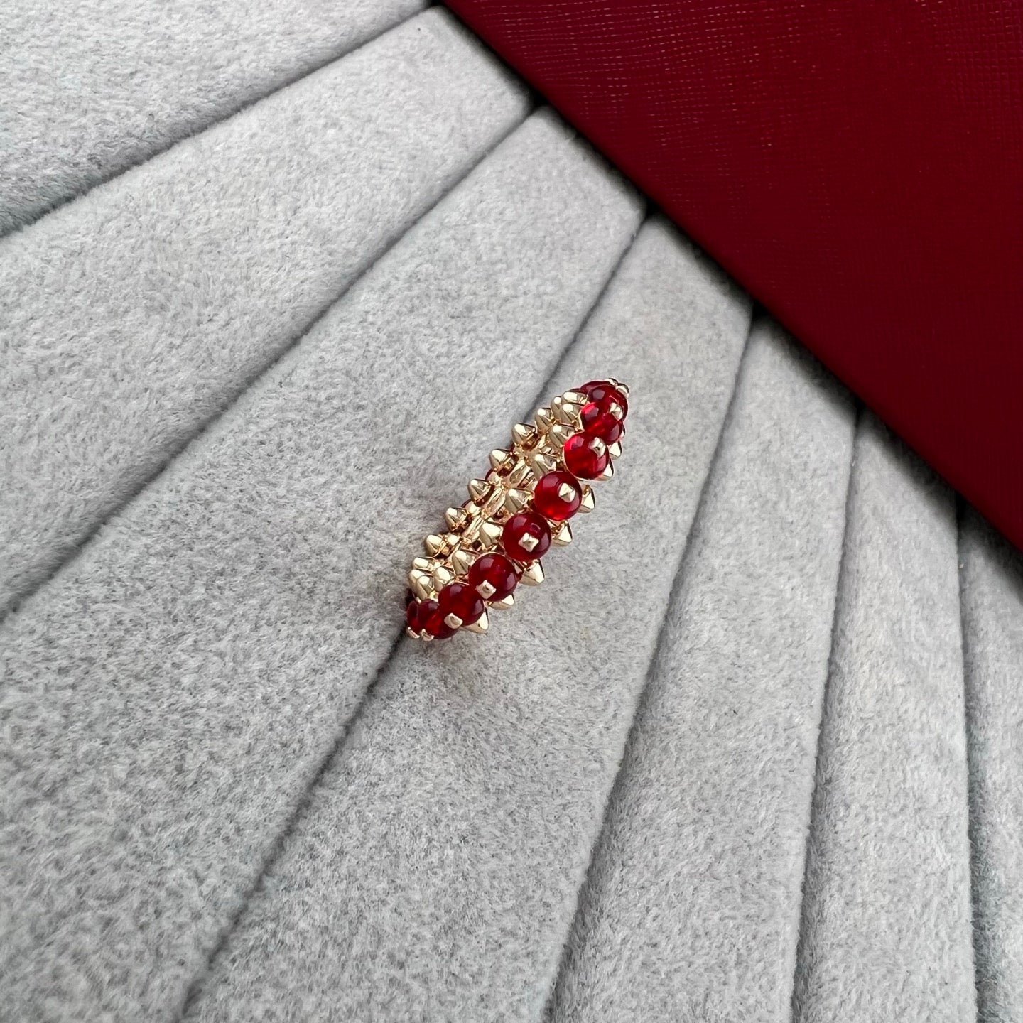 [Glow Jewelry]PYRAMID COLORED STONE STUD RING