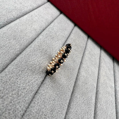 [Glow Jewelry]PYRAMID COLORED STONE STUD RING