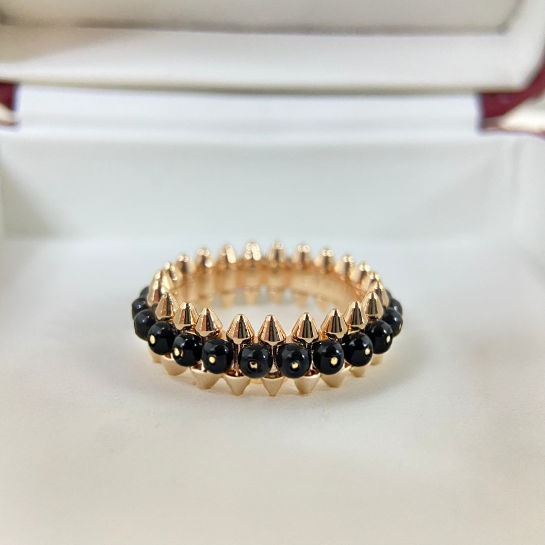 [Glow Jewelry]BLACK BEAD STUD RING