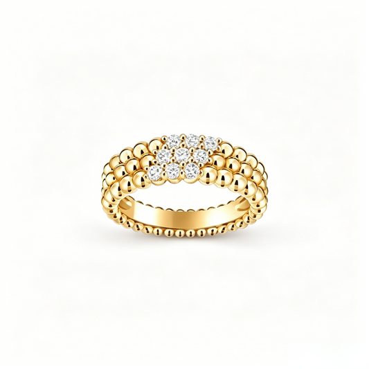 [Glow Jewelry] THREE-ROW DIAMOND RING