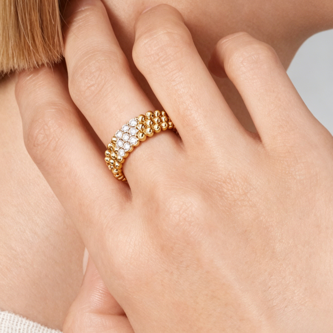 [Glow Jewelry] THREE-ROW DIAMOND RING