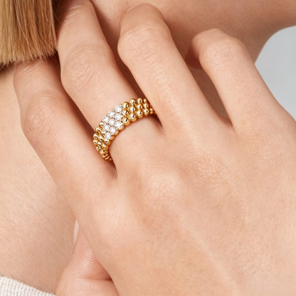 [Glow Jewelry] THREE-ROW DIAMOND RING