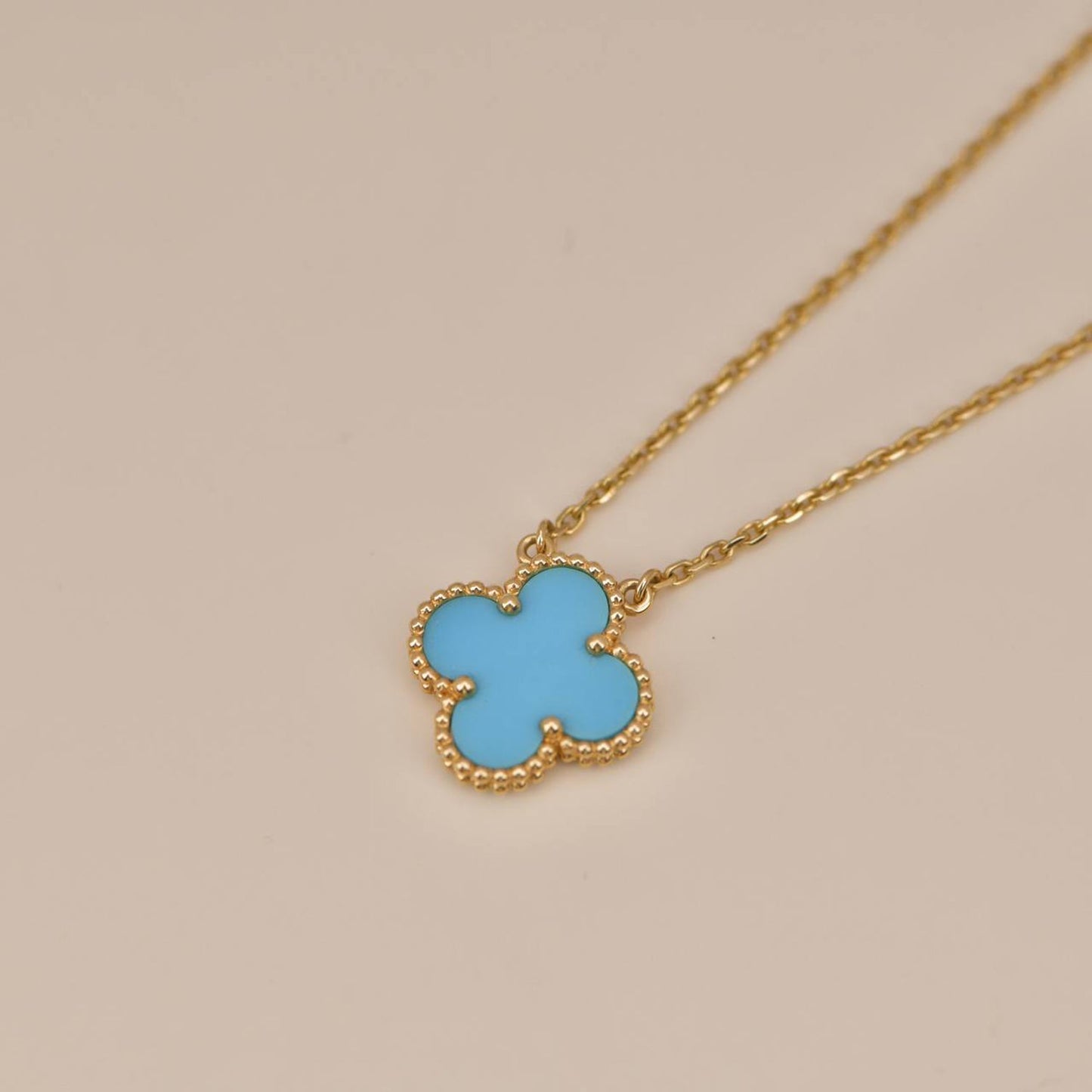 ¡®Glow Jewelry¡¯CLOVER 15MM VINTAGE TURQUOISE NECKLACE