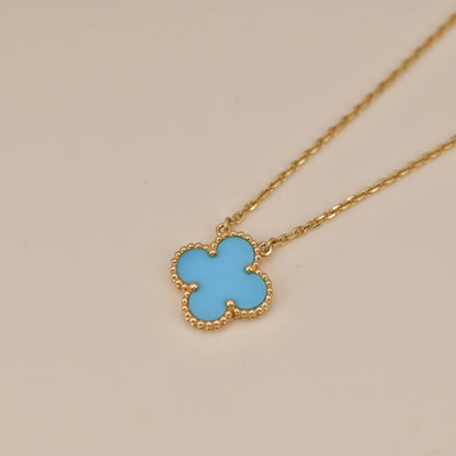 [Glow Jewelry]CLOVER 15MM VINTAGE TURQUOISE NECKLACE