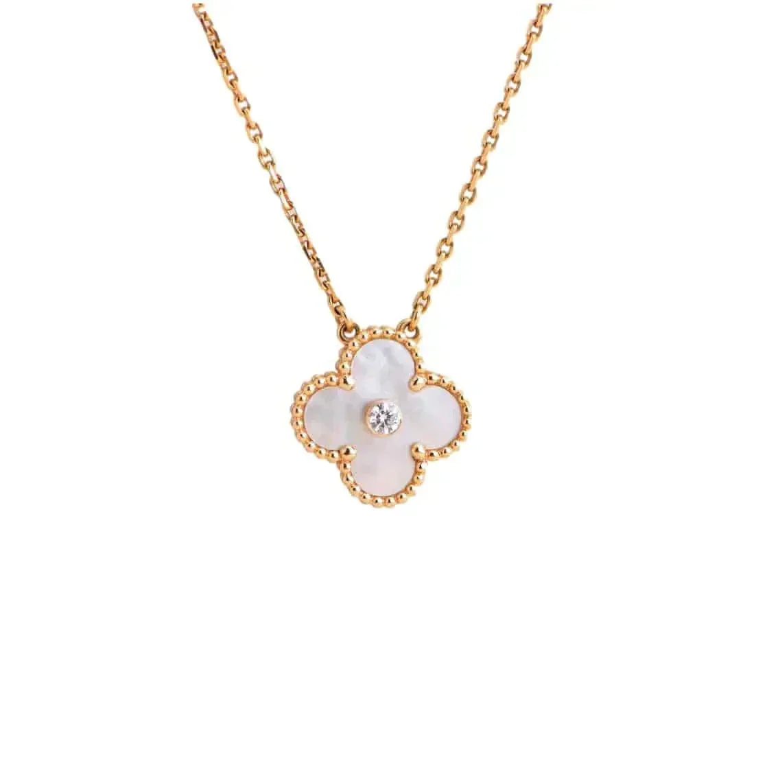 „Glow Jewelry“ KLEE 15MM DIAMANT WEISSE FRITILLARIA-HALSKETTE