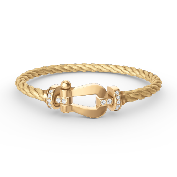 [Glow Jewelry]FORCE LARGE HORSESHOE HALF DIAMOND BRACELET GOLD