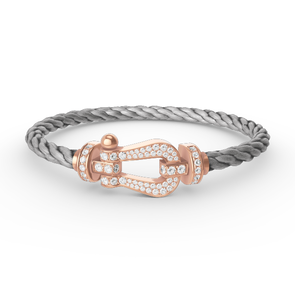 [Glow Jewelry]FORCE LARGE HORSESHOE FULL DIAMOND BRACELET ROSE GOLD