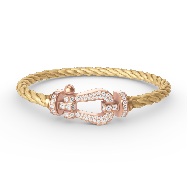[Glow Jewelry]FORCE LARGE HORSESHOE FULL DIAMOND BRACELET ROSE GOLD