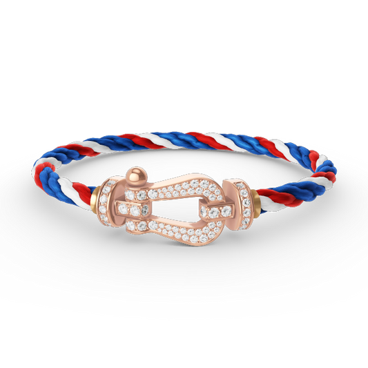 [Glow Jewelry]FORCE LARGE HORSESHOE FULL DIAMOND BRACELET ROSE GOLD