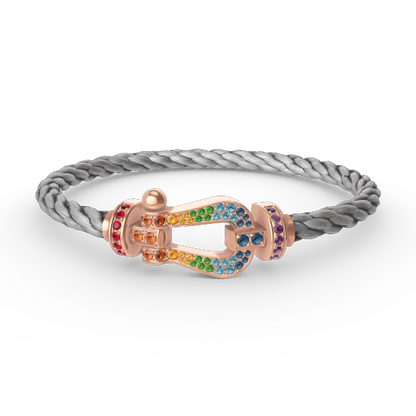 ¡®Glow Jewelry¡¯FORCE LARGE HORSESHOE  COLORED DIAMOND BRACELET ROSE GOLD