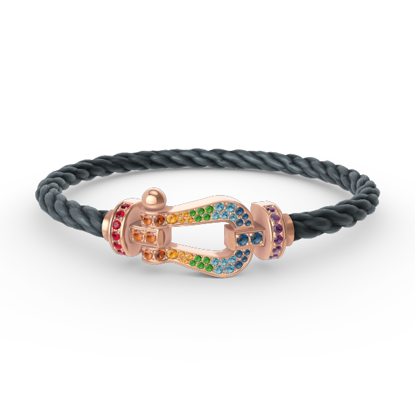 [Glow Jewelry]FORCE LARGE HORSESHOE  COLORED DIAMOND BRACELET ROSE GOLD