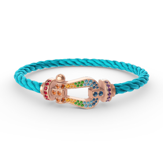 [Glow Jewelry]FORCE LARGE HORSESHOE  COLORED DIAMOND BRACELET ROSE GOLD