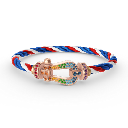 ¡®Glow Jewelry¡¯FORCE LARGE HORSESHOE  COLORED DIAMOND BRACELET ROSE GOLD