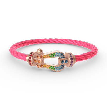 ¡®Glow Jewelry¡¯FORCE LARGE HORSESHOE  COLORED DIAMOND BRACELET ROSE GOLD