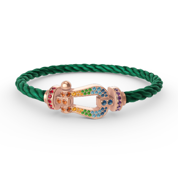 [Glow Jewelry]FORCE LARGE HORSESHOE  COLORED DIAMOND BRACELET ROSE GOLD