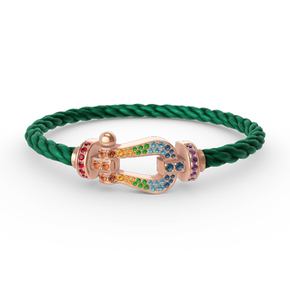 [Glow Jewelry]FORCE LARGE HORSESHOE  COLORED DIAMOND BRACELET ROSE GOLD
