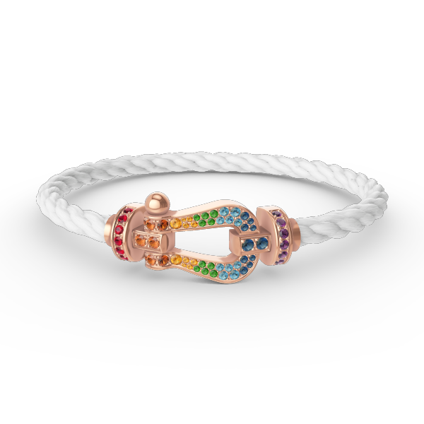 [Glow Jewelry]FORCE LARGE HORSESHOE  COLORED DIAMOND BRACELET ROSE GOLD