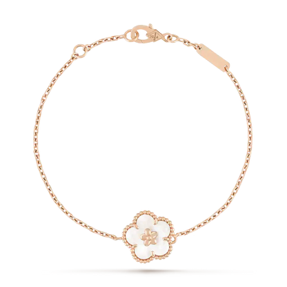 [Glow Jewelry]LUCKY WHITE MOP PLUM BLOSSOM  BRACELET
