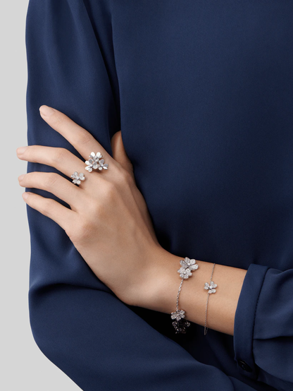 „Glow Jewelry“ FRIVOLE SILBER BLUMEN DIAMANTEN ARMBAND