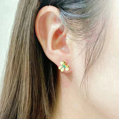 [Glow Jewelry]FRIVOLE  FLOWER MALACHITE EARRINGS