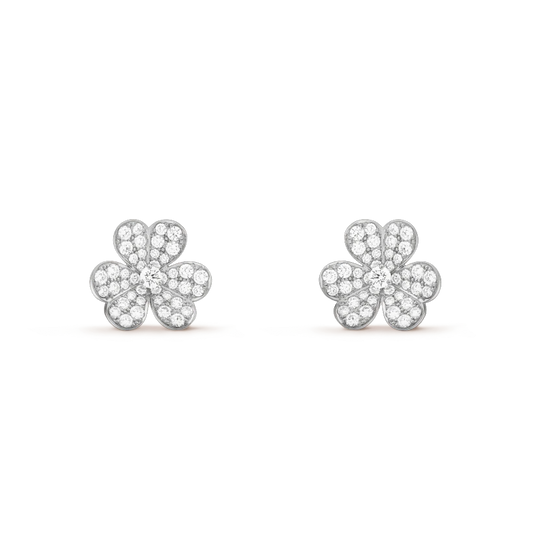 [Glow Jewelry]FRIVOLE SILVER FLOWER DIAMOND EARRINGS