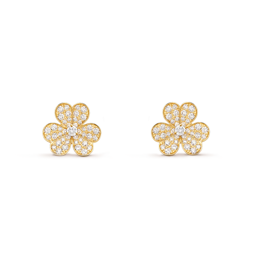 [Glow Jewelry]FRIVOLE GOLD FLOWER DIAMOND EARRINGS