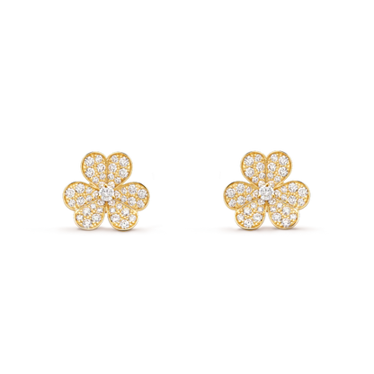 ¡®Glow Jewelry¡¯FRIVOLE GOLD FLOWER DIAMOND EARRINGS