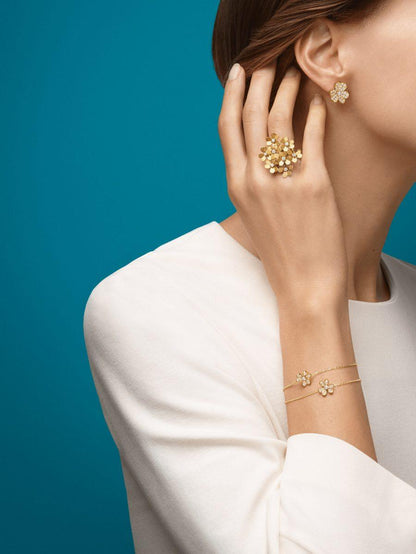 ¡®Glow Jewelry¡¯FRIVOLE GOLD FLOWER DIAMOND EARRINGS