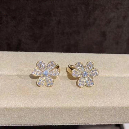 [Glow Jewelry]FRIVOLE GOLD FLOWER DIAMOND EARRINGS