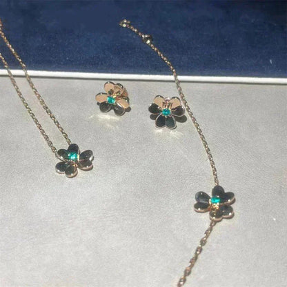 [Glow Jewelry]FRIVOLE  FLOWER MALACHITE EARRINGS
