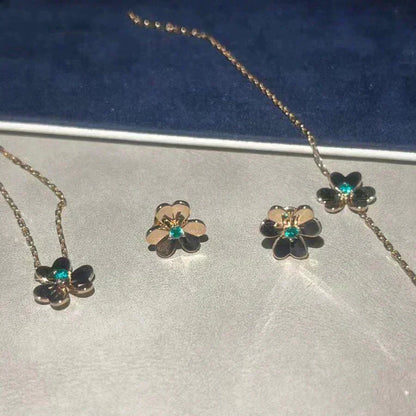 [Glow Jewelry]FRIVOLE  FLOWER MALACHITE EARRINGS