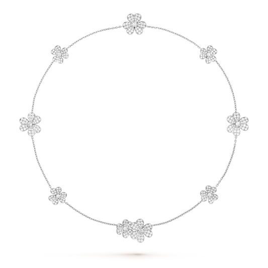 Glow Jewelry FRIVOLE SILVER 9 FLOWERS NECKLACE