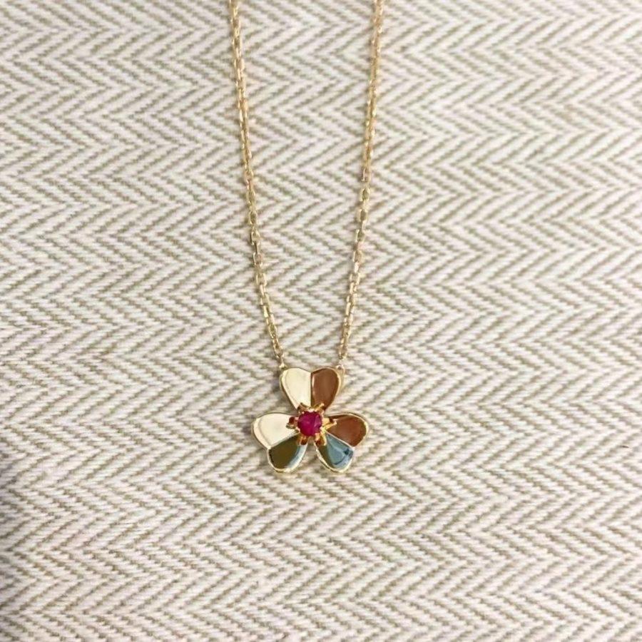 „Glow Jewelry“ FRIVOLE GOLD BLUMENHALSKETTE