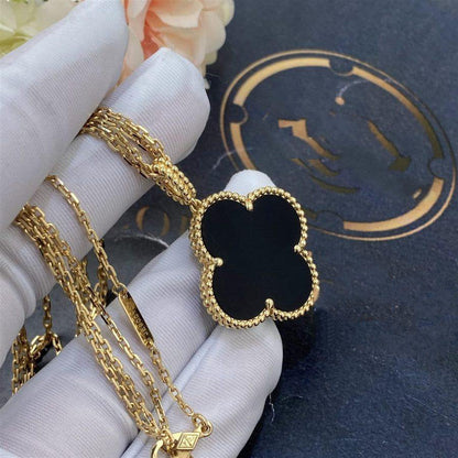 „Glow Jewelry“ KLEE 25MM GOLD ONYX GROSSE KLEEHALSKETTE