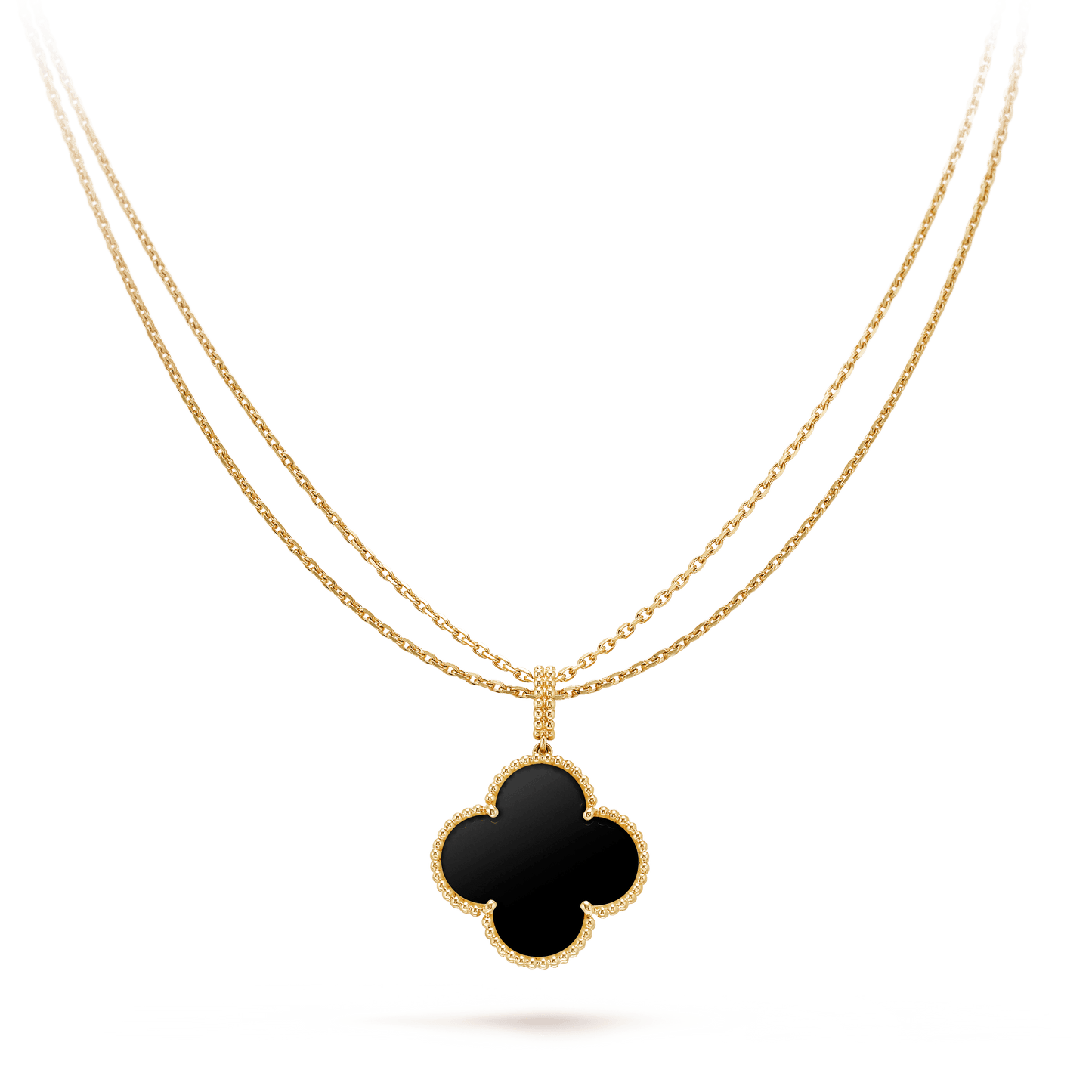 „Glow Jewelry“ KLEE 25MM GOLD ONYX GROSSE KLEEHALSKETTE
