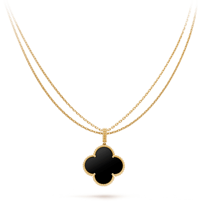 „Glow Jewelry“ KLEE 25MM GOLD ONYX GROSSE KLEEHALSKETTE