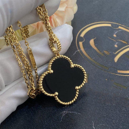 „Glow Jewelry“ KLEE 25MM GOLD ONYX GROSSE KLEEHALSKETTE