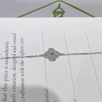 ®Glow Jewelry®クローバー シングル フラワー ブレスレット シルバー