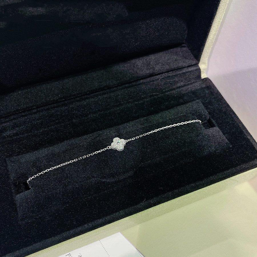 ®Glow Jewelry®クローバー シングル フラワー ブレスレット シルバー