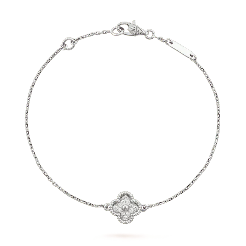 ®Glow Jewelry®クローバー シングル フラワー ブレスレット シルバー