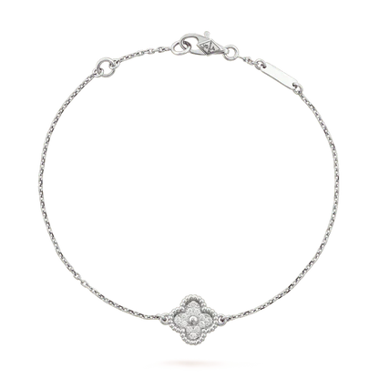 ®Glow Jewelry®クローバー シングル フラワー ブレスレット シルバー